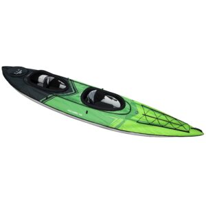 aquaglide navarro 145 convertible inflatable kayak with drop stitch floor - 1-3 person touring kayak without cover , green