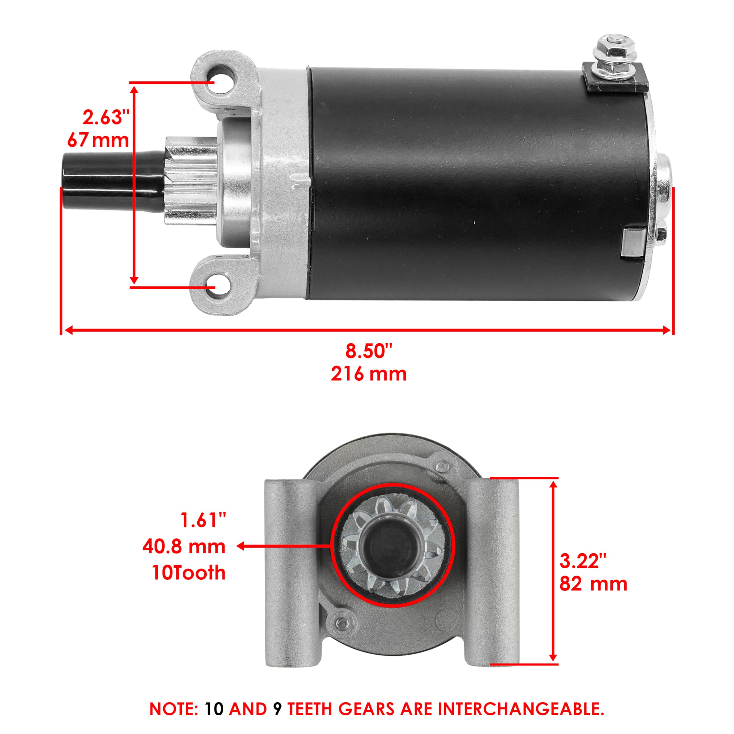 Caltric Starter Motor for Dixon 7000 Series Lawn Mowers with Kohler Engine Models KT715 KT725 KT730 KT735 KT740 KT745