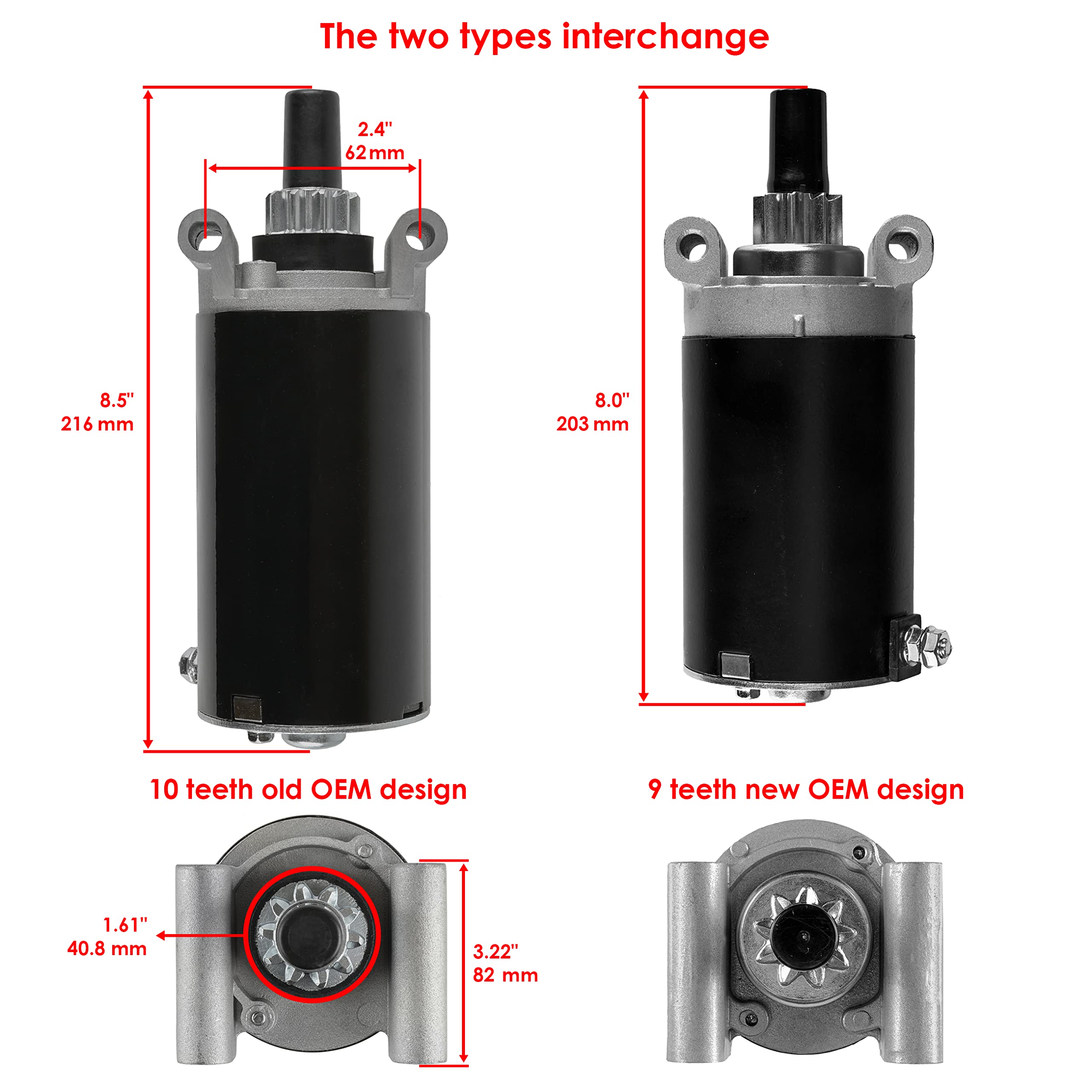 Caltric Starter Motor for Dixon 7000 Series Lawn Mowers with Kohler Engine Models KT715 KT725 KT730 KT735 KT740 KT745