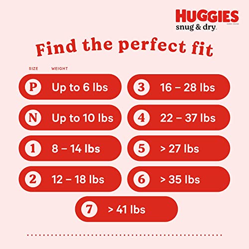 Huggies Size 6 Diapers, Snug & Dry Baby Diapers, Size 6 (35+ lbs), 124 Count (2 packs of 62), Packaging May Vary