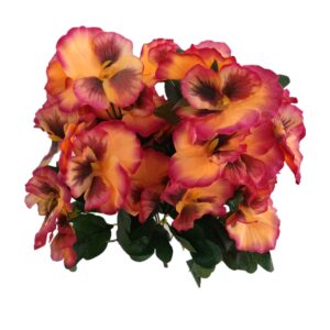 Mynse 2 Pieces 14.1" Silk Pansy Artificial Pansy Flowers for Home Indoor Garden Decoration (Orange)
