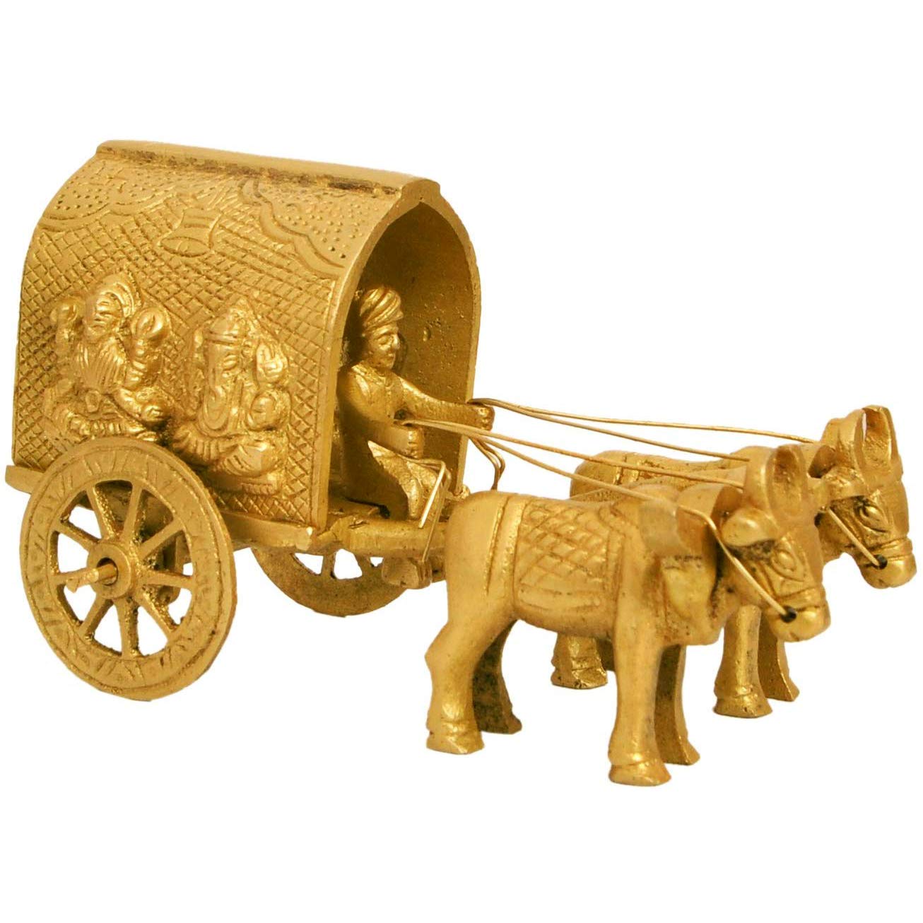 Aakrati Traditional Bull cart with Hindu god Statue Laxmi Ganesh Figure- Best Gift and Home Decor Sculpture