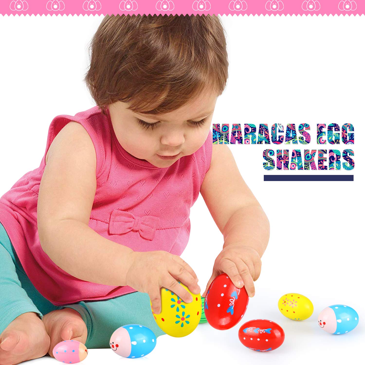 Easter Eggs, Touber Maracas Egg Shakers for Kids Easter Toys for Babies Easter Gifts for Toddler Toys for 3 4 5 Year Old Boys Girls Gifts for 3-5 Year Old Boys Girls Easter Basket Stuffers for Kids