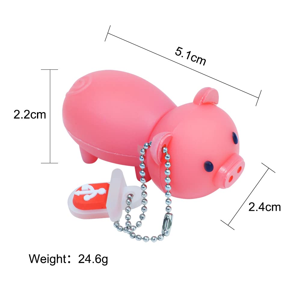 64GB USB Flash Drive Cute Pink Piggy Model Memory Stick, BorlterClamp Lovely Thumb Drive Pen Drive Gifts for Friends and Children