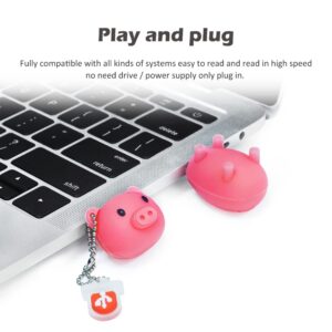 64GB USB Flash Drive Cute Pink Piggy Model Memory Stick, BorlterClamp Lovely Thumb Drive Pen Drive Gifts for Friends and Children