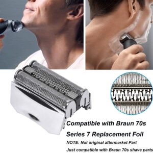 Ultra-sharp Replacement Foil and Cutter Cartridge for Braun 70S Series 7 Shavers Silver