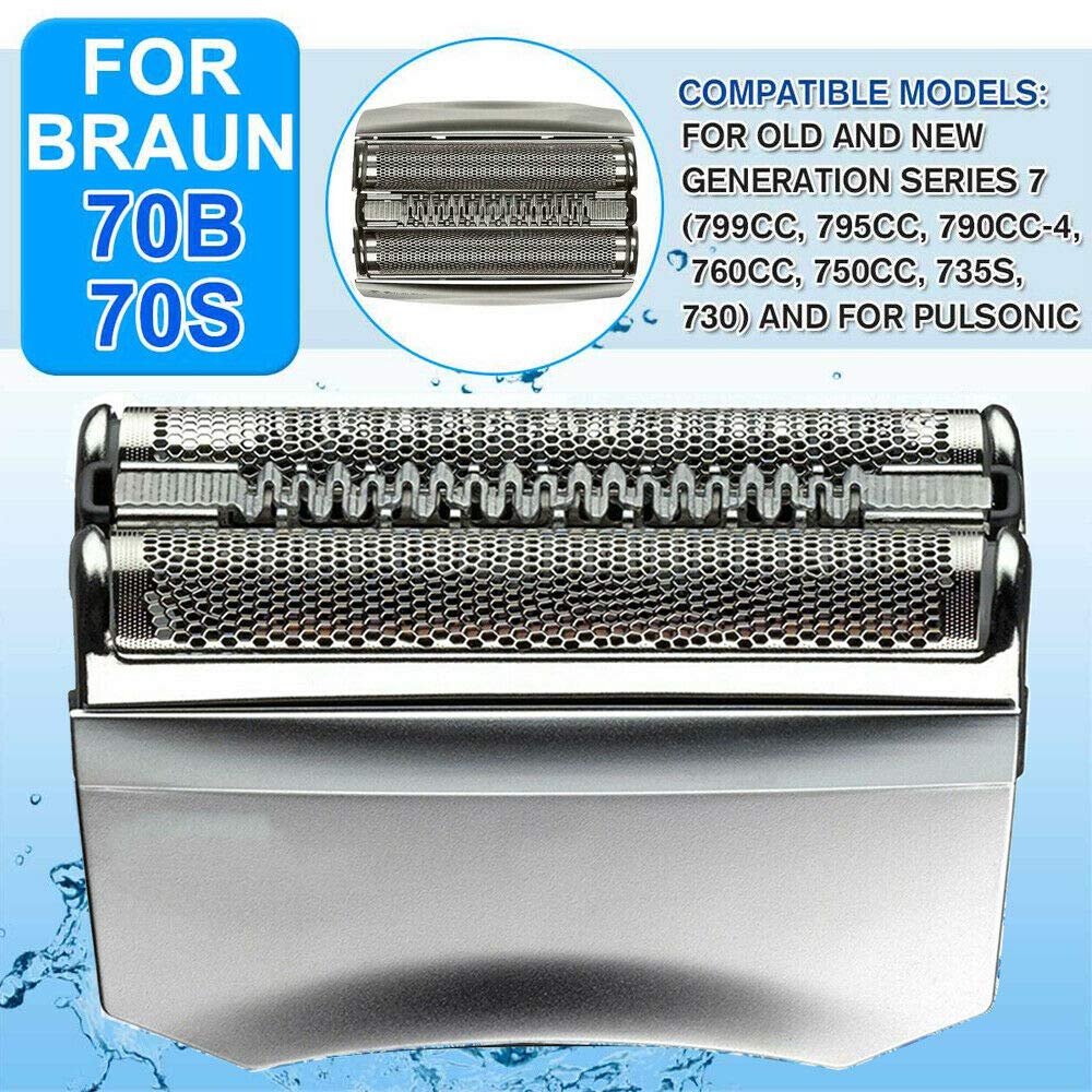 Ultra-sharp Replacement Foil and Cutter Cartridge for Braun 70S Series 7 Shavers Silver