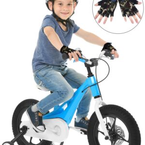 3 Pairs Kids Half Finger Gloves Sport Gloves Non-Slip Gel Gloves for Children Cycling Riding Biking (Cool, 3-5 Years)