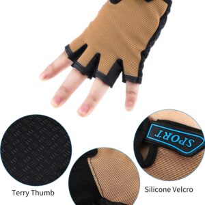 3 Pairs Kids Half Finger Gloves Sport Gloves Non-Slip Gel Gloves for Children Cycling Riding Biking (Cool, 3-5 Years)