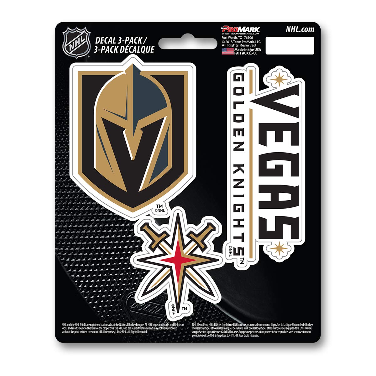 Fanmats - 61007 FANMATS Vegas Golden Knights 3 Pack Decal Set One Size