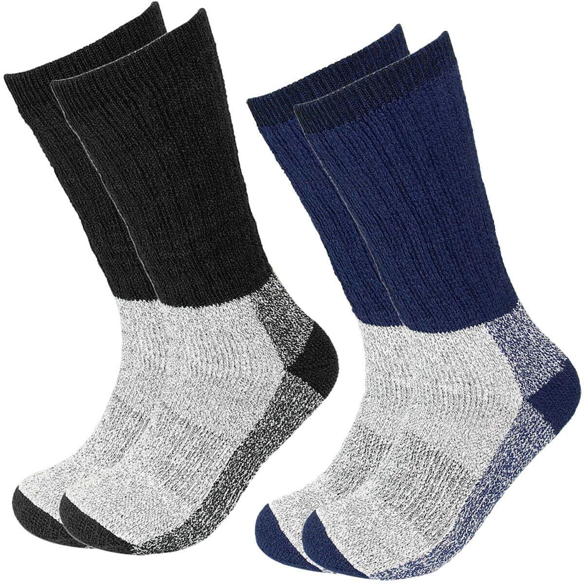 Diamond Star Merino Wool Socks 6 Pairs Thermal Socks Insulated for Cold Weather Winter Socks For Men & Women 10-13 (2 Black, 2 Navy, 2 Grey)