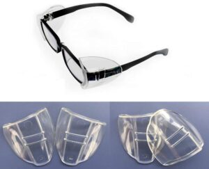 safety glasses side shields,fateam 2 pairs universal safety clear flexible side shields,slip on side shields fits all eyeglasses frames -(≤17mm frames universal).