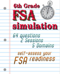 fsa simulation for 6th grade math: 64 questions with answer key, answer sheet