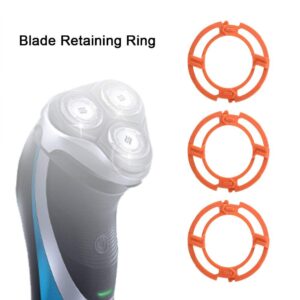 Maxmartt 3 Pcs Blade Retaining Ring Men's Shaver Razor Lock Ring Retaining Ring Orange Blade Retaining Plate Holder Compatible for Norelco Series 7000 9000 RQ12 Models