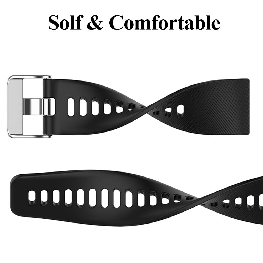 Meifox Compatible with Garmin Forerunner 35 Band,Solf Silicone Replacement Bands for Garmin Forerunner 35 Watch (Black1)