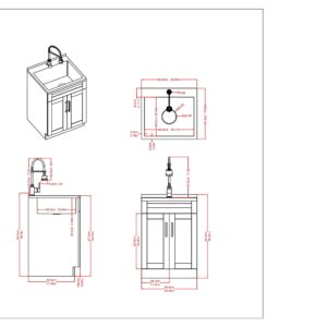 SIMPLIHOME Hennessy Contemporary 24 Inch Deluxe Laundry Cabinet with Faucet and Stainless Steel Sink in Pure White, For the Laundry Room and Utility Room