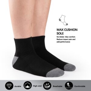 COOVAN 12 Pairs Mens Cushion Ankle Socks Men 12 Pack Low Cut Comfort Breathable Casual Quarter Socks