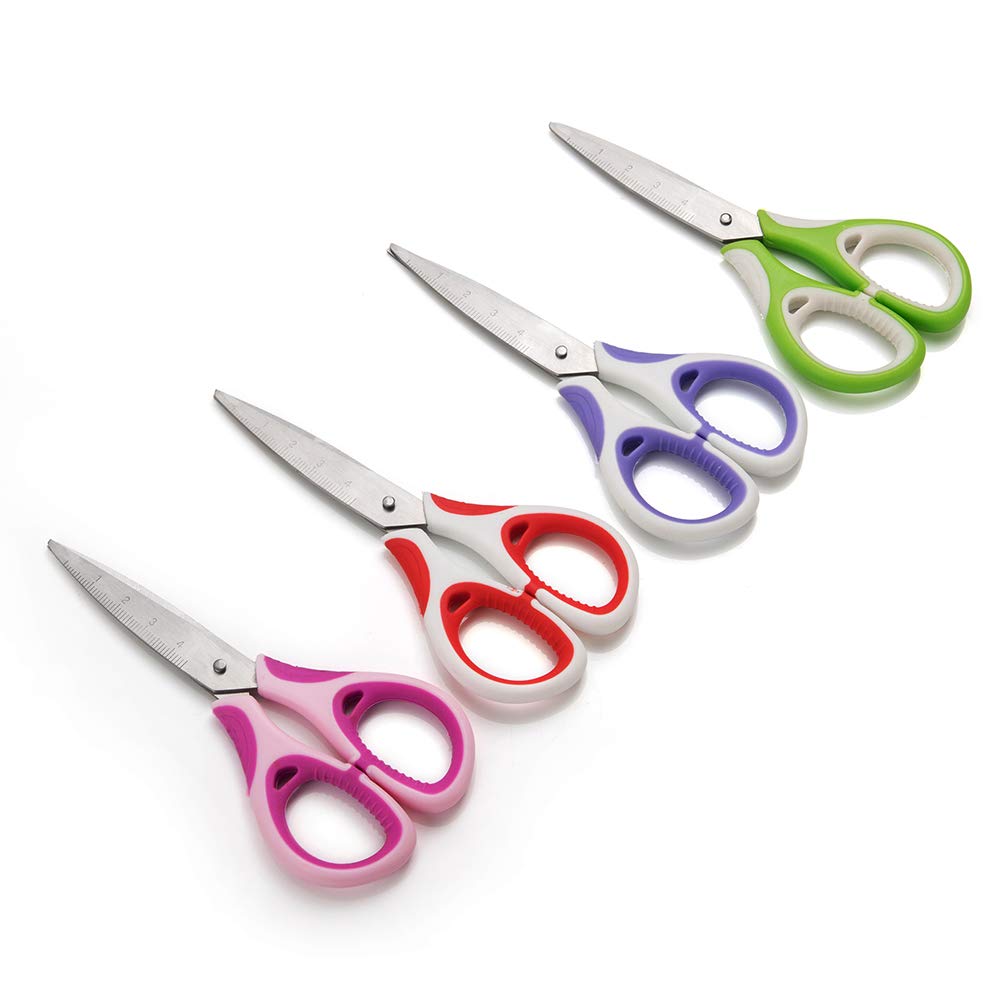 Galadim Kids Scissors (32 Count Teacher Pack, Rounded-tip, 5.2 Inch) - 5.2’’ Soft Touch Rounded School Student Scissors Shears GD-016-P-L (Pack of 32)