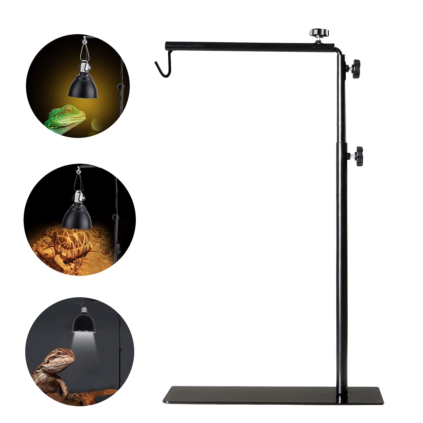 BETAZOOER Reptile Lamp Stand Adjustable Floor Light Holder Stand Landing Lamp Stand Bracket Metal Lamp Support for Reptile Glass Terrarium Heating Light