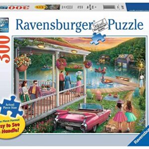 Ravensburger 16438 Summer at The Lake 300 Piece Large Pieces Jigsaw Puzzle for Adults - Every Piece is Unique, Softclick Technology Means Pieces Fit Together Perfectly