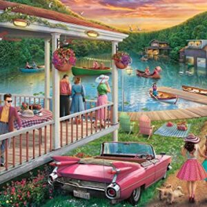 Ravensburger 16438 Summer at The Lake 300 Piece Large Pieces Jigsaw Puzzle for Adults - Every Piece is Unique, Softclick Technology Means Pieces Fit Together Perfectly