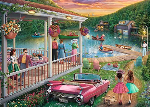 Ravensburger 16438 Summer at The Lake 300 Piece Large Pieces Jigsaw Puzzle for Adults - Every Piece is Unique, Softclick Technology Means Pieces Fit Together Perfectly