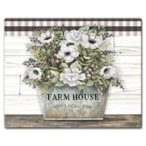 counterart vintage farmhouse 3mm heat tolerant tempered glass cutting board 15” x 12” manufactured in the usa dishwasher safe