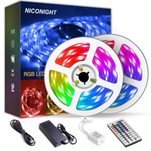 led strip lights 32.8ft 10m color changing non waterproof led string lights with remote and power supply for home, bedroom, kitchen, christmas