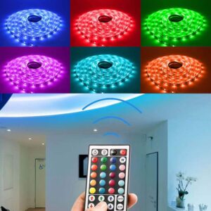 Led Strip Lights 32.8ft 10m Color Changing Non Waterproof LED String Lights with Remote and Power Supply for Home, Bedroom, Kitchen, Christmas