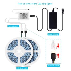 Led Strip Lights 32.8ft 10m Color Changing Non Waterproof LED String Lights with Remote and Power Supply for Home, Bedroom, Kitchen, Christmas