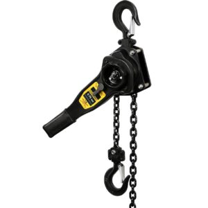 Manual Lever Hoist Come Along 3/4 TON 1650 LBS Capacity 10FT Lift 2 Heavy Duty Hooks Commercial Grade Steel for Lifting Pulling Construction Building Garages Warehouse Automotive Machinery