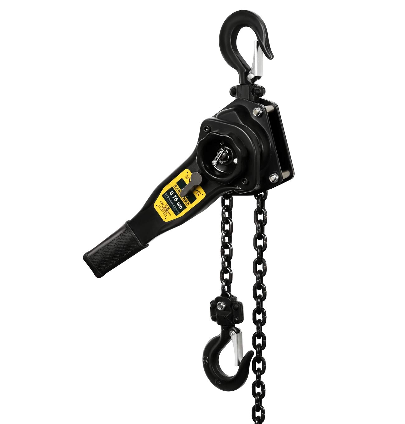 Manual Lever Hoist Come Along 3/4 TON 1650 LBS Capacity 10FT Lift 2 Heavy Duty Hooks Commercial Grade Steel for Lifting Pulling Construction Building Garages Warehouse Automotive Machinery