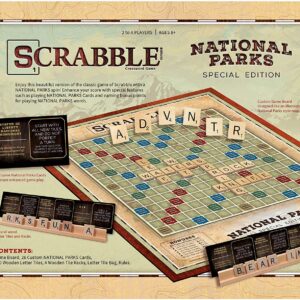 USAopoly Scrabble: National Parks | Ages 8+ | 2-4 Players | 1 Set, Brown