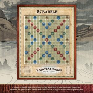 USAopoly Scrabble: National Parks | Ages 8+ | 2-4 Players | 1 Set, Brown