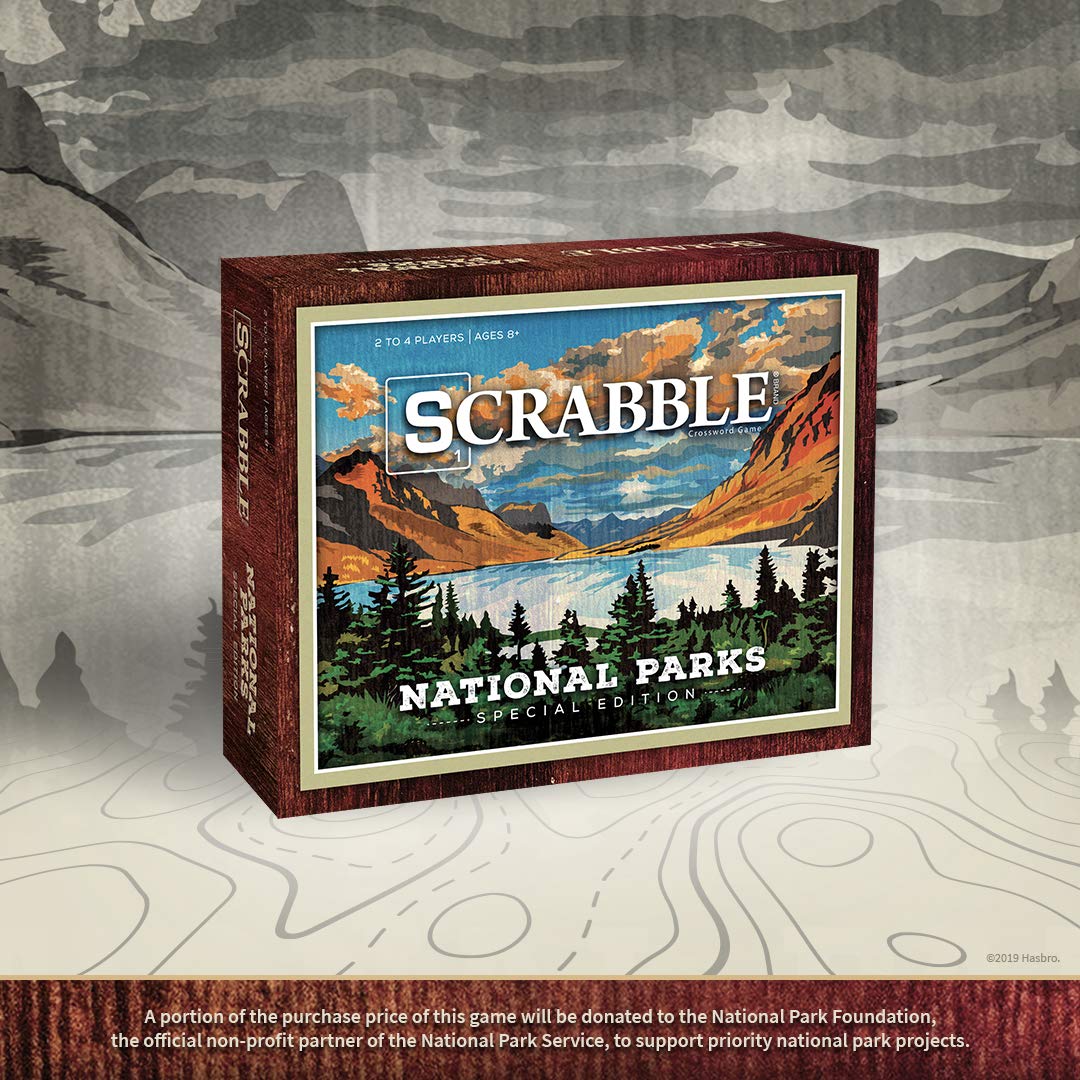 USAopoly Scrabble: National Parks | Ages 8+ | 2-4 Players | 1 Set, Brown