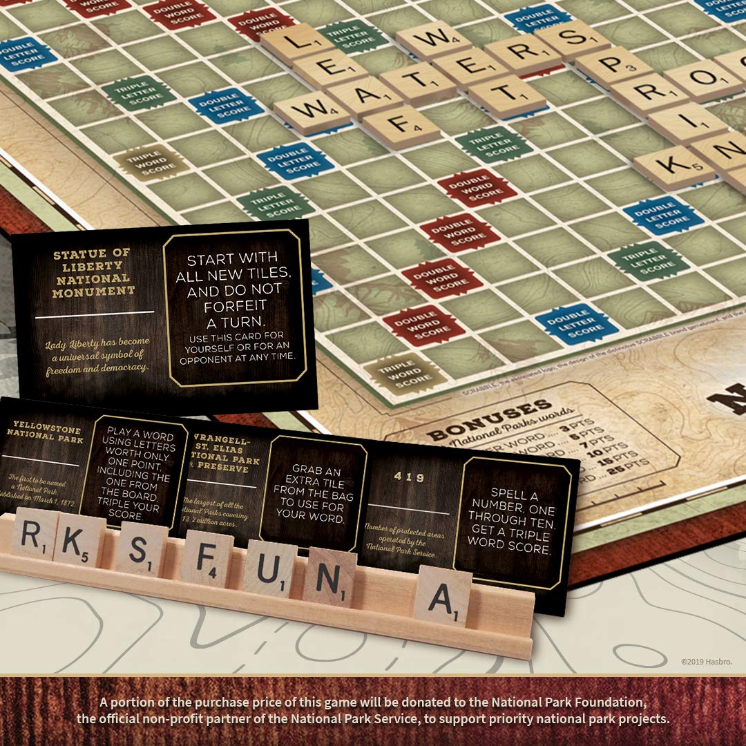 USAopoly Scrabble: National Parks | Ages 8+ | 2-4 Players | 1 Set, Brown