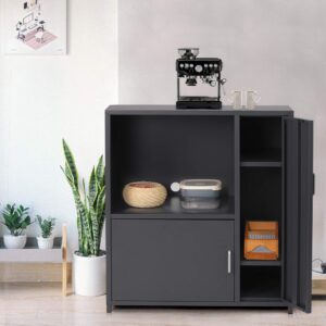 Koreyosh Microwave/Coffee Maker Storage Cabinet Adjustable Shelf Large Capacity Cabinet Multifunctional Utility Cabinet for Home and Office