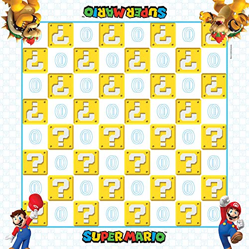 USAOPOLY Super Mario Checkers & Tic-Tac-Toe Collector's Game Set for 2 players | Featuring Mario & Bowser | Collectible Checkers and TicTacToe Perfect for Mario Fans, Model Number: CM005-637-002001-06