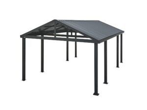 sojag 20' x 12' samara carport with aluminum frame and 10' high galvanized steel roof for easy drive through access