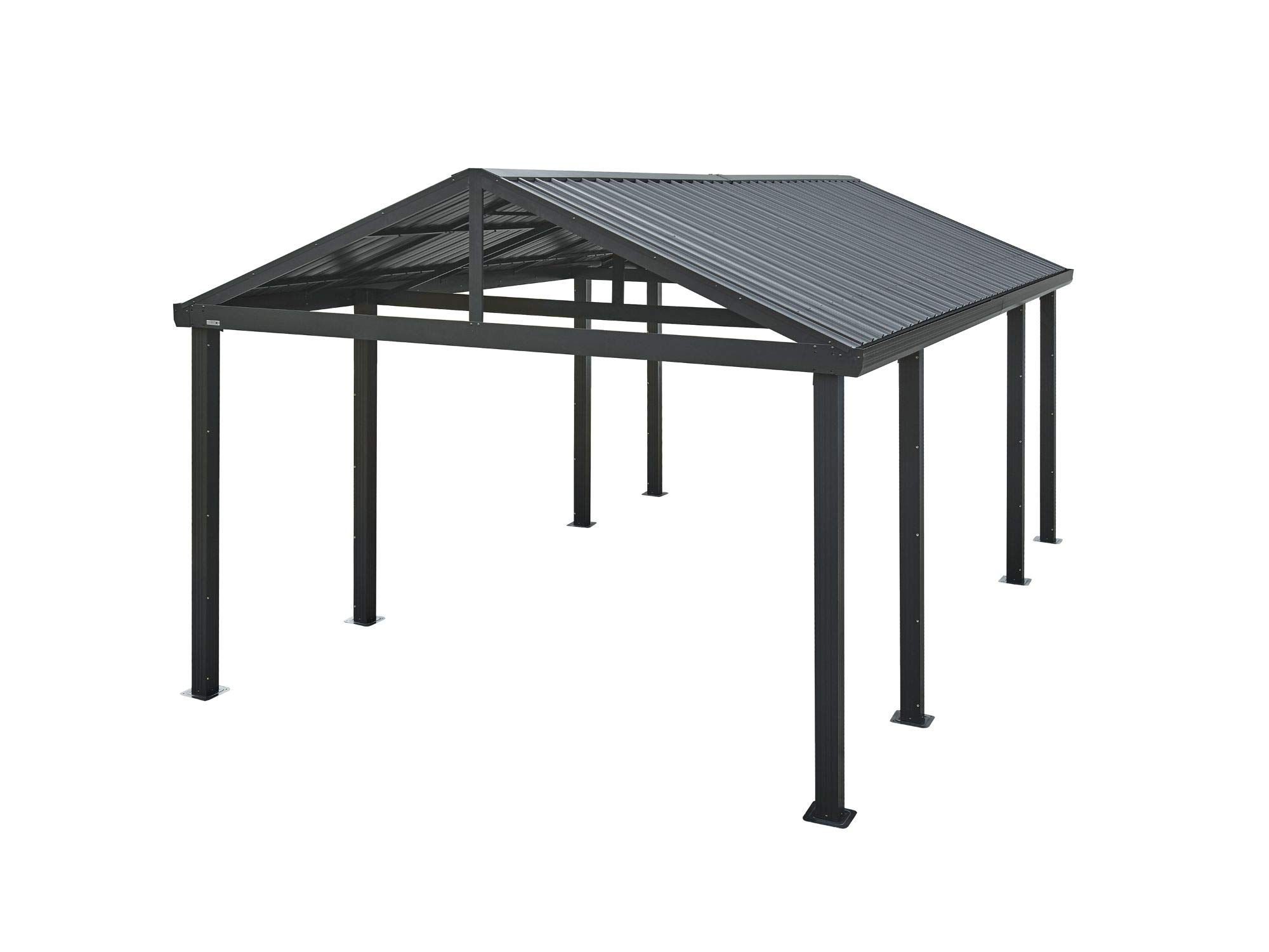 Sojag 20' x 12' Samara Carport with Aluminum Frame and 10' High Galvanized Steel Roof for Easy Drive Through Access