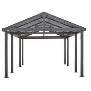 Sojag 20' x 12' Samara Carport with Aluminum Frame and 10' High Galvanized Steel Roof for Easy Drive Through Access