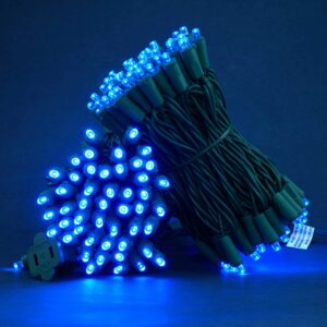 SWEET SHINE 200 Count Blue Wide Angle LED Christmas Lights, 66 ft Green Wire UL Certified Commercial Grade 5mm Holiday String Light Set (Blue)