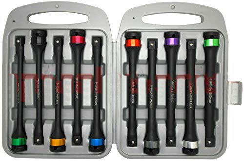 10pc 1/2" Drive Torque Extension Bar Set Limiting Extension Bar Torque Stick