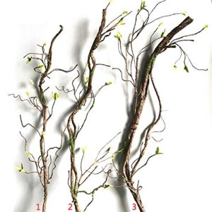 gwokwai 3pcs artificial rattan, real touch fake faux dead branches, simulation dry tree vines for diy wreath home wall garden office garden decoration