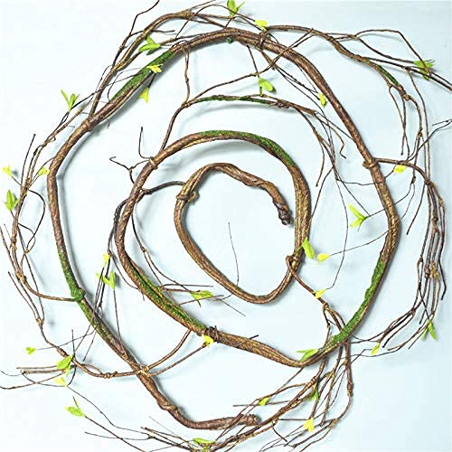 GWOKWAI 3Pcs Artificial Rattan, Real Touch Fake Faux Dead Branches, Simulation Dry Tree Vines for DIY Wreath Home Wall Garden Office Garden Decoration