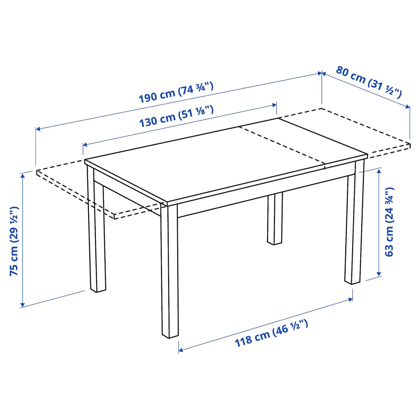 Ikea Laneberg Extendable Table White 604.161.38