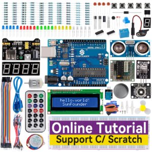 sunfounder project complete starter kit compatible with arduino uno r3 arduino ide/scratch coding with 42 detailed online tutorials