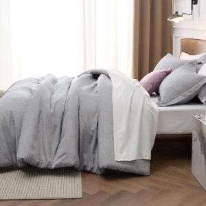 Bedsure King Comforter Set - Grey King Size Comforter, Soft Bedding for All Seasons, Cationic Dyed Bedding Set, 3 Pieces, 1 Comforter (104"x90") and 2 Pillow Shams (20"x36"+2")