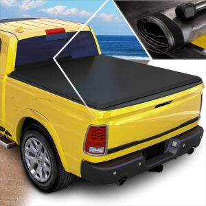 vinyl soft roll-up truck bed tonneau cover compatible with 97-04 ford f150/heritage 6.5ft fleetside bed