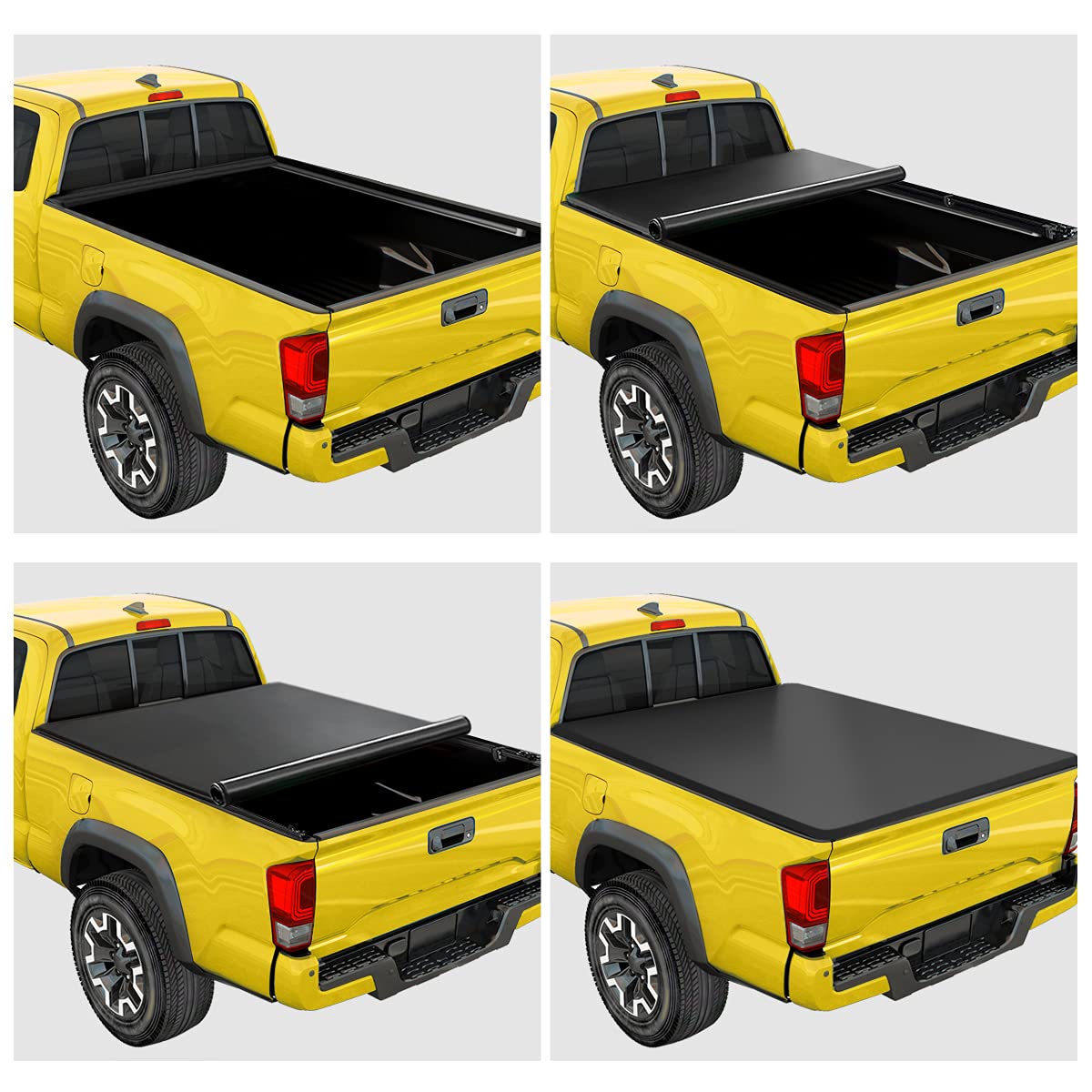 Vinyl Soft Roll-up Truck Bed Tonneau Cover Compatible with 97-04 Ford F150/Heritage 6.5Ft Fleetside Bed